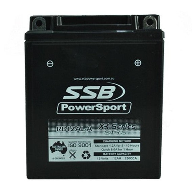 MOTORCYCLE AND POWERSPORTS BATTERY (YB12AL-A) AGM 12V 12AH 250CCA BY SSB HIGH PERFORMANCE