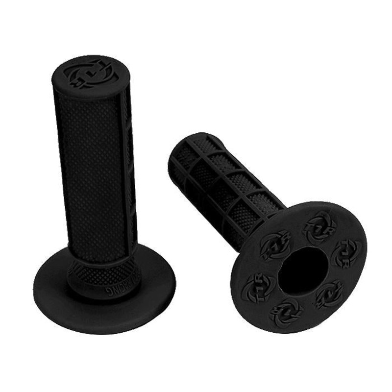 TORC1 HOLE SHOT GRIPS MX WAFFLE SOFT COMPOUND BLACK INCLUDES GRIP GLUE