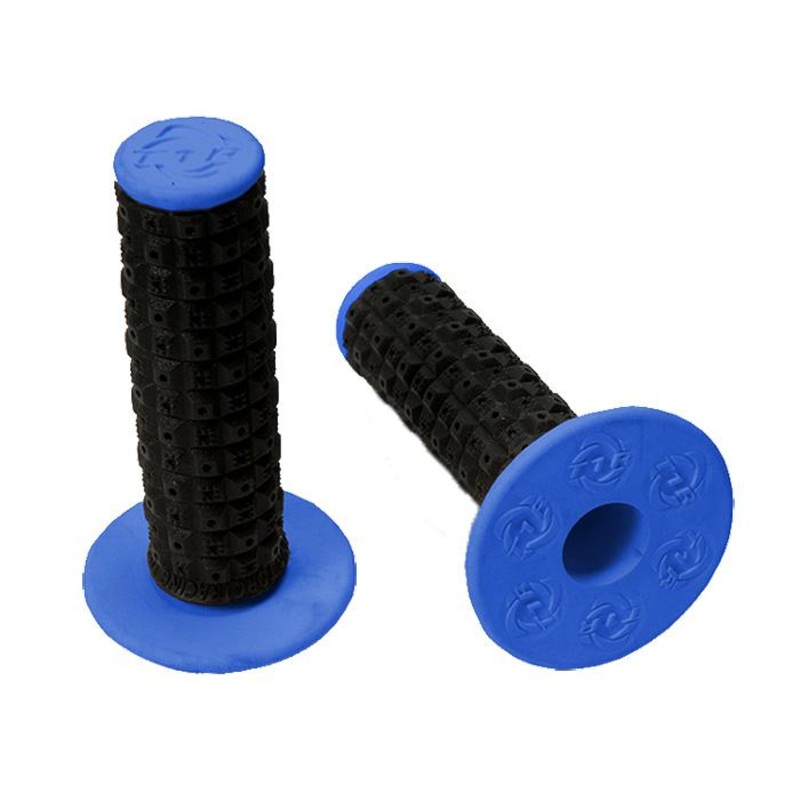 TORC1 RACING HANDLEBAR GRIPS ENDURO DUAL COMPOUND MX BLACK BLUE INCLUDES GRIP GLUE