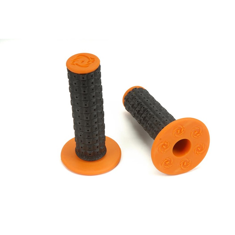 TORC1 RACING HANDLEBAR GRIPS ENDURO DUAL COMPOUND MX BLACK ORANGE INCLUDES GRIP GLUE